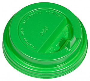 Крышка для стакана Атлас-Пак 80 мм зелёная с носиком